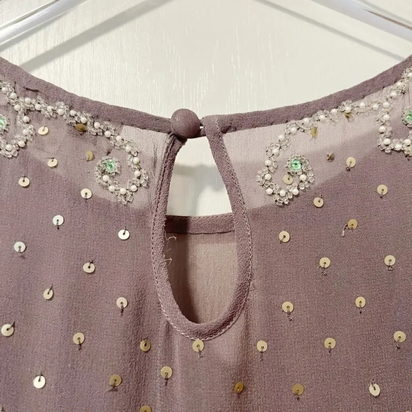 JOVOVICH HAWK Silk Embellished Beaded Dress in Grey size 4‎ - Picture 10 of 10